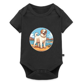Georgian Shepherd Dog Breed Cartoon Kawaii Clipart - Baby Premium short-sleeve bodysuit - black - Front