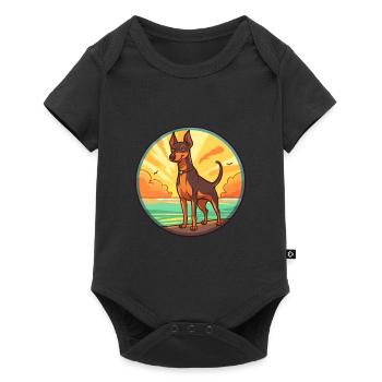 German Pinscher Dog Breed Cartoon Kawaii Clipart - Baby Premium short-sleeve bodysuit - black - Front