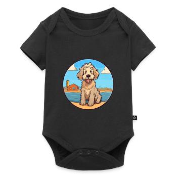 Chien de race de chien de mouton allemand Cartoon Kawaii Dog - Body à manches courtes Premium Bébé - noir - Devant
