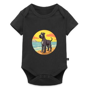 Giant Schnauzer Dog Breed Cartoon Kawaii Clipart - Baby Premium short-sleeve bodysuit - black - Front