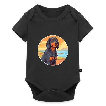 Gordon Setter chien race Cartoon Kawaii Clipart chien - Body à manches courtes Premium Bébé - noir - Devant