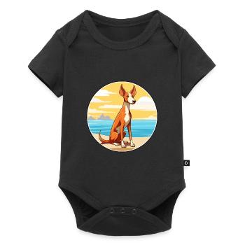 Ibizan Hound Dog Breed Cartoon Kawaii Clipart Dog - Baby Premium short-sleeve bodysuit - black - Front