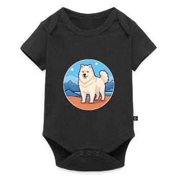 Greenland Dog Breed Cartoon Kawaii Clipart Dog Pet - Baby Premium short-sleeve bodysuit - black - Front