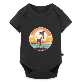 Lévrier italien chien race Cartoon Kawaii Clipart - Body à manches courtes Premium Bébé - noir - Devant