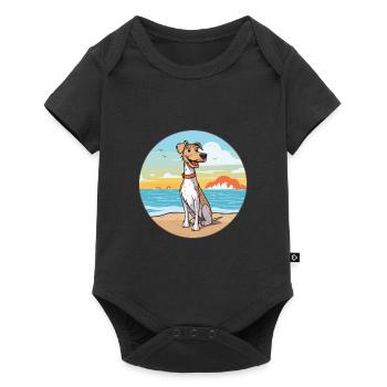 Goéland Terrier chien race Cartoon Kawaii Clipart chien - Body à manches courtes Premium Bébé - noir - Devant