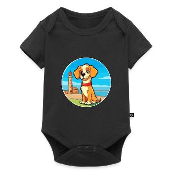 Italien Volpino chien race Cartoon Kawaii Clipart - Body à manches courtes Premium Bébé - noir - Devant