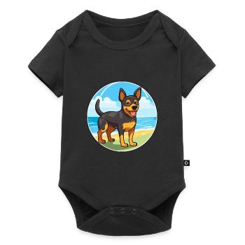 Lancashire Heeler Dog Breed Cartoon Kawaii Clipart - Baby Premium short-sleeve bodysuit - black - Front