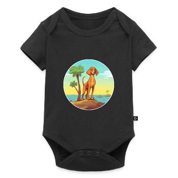Majestic Tree Hound Dog Breed Cartoon Kawaii Dog - Baby Premium short-sleeve bodysuit - black - Front