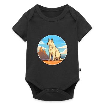 Karst Schäferhund Rasse Cartoon Kawaii Clipart - Baby Premium Kurzarmbody - Schwarz - Vorne