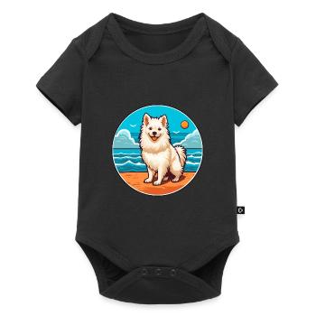 Spitz indien chien race Cartoon Kawaii Clipart chien - Body à manches courtes Premium Bébé - noir - Devant