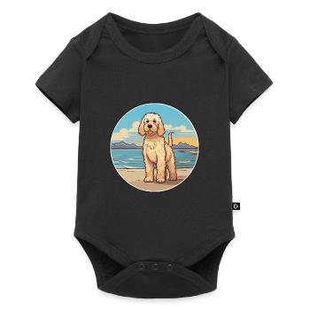Labradoodle Dog Breed Cartoon Kawaii Clipart Dog - Baby Premium short-sleeve bodysuit - black - Front