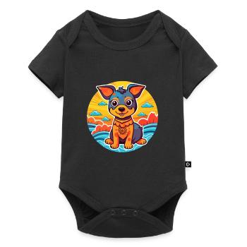 Middle Asian Ovtcharka Dog Breed Cartoon Kawaii - Baby Premium short-sleeve bodysuit - black - Front