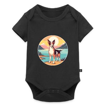 Nouvelle-Zélande chien race dessin animé kawaii Clipart chien - Body à manches courtes Premium Bébé - noir - Devant