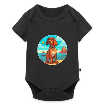 Magyar Agar chien race dessin animé Kawaii Clipart chien - Body à manches courtes Premium Bébé - noir - Devant