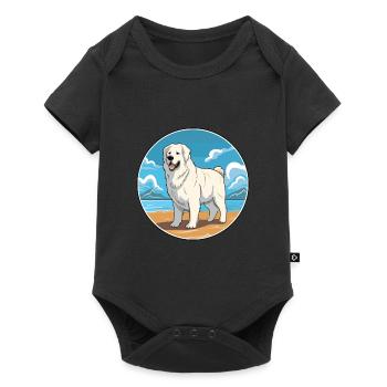 Maremma Sheepdog Dog Breed Cartoon Kawaii Clipart - Baby Premium short-sleeve bodysuit - black - Front