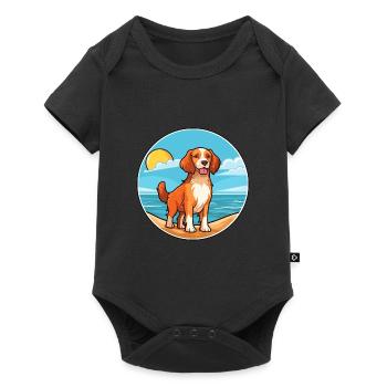 Nederlandse Kooikerhondje Dog Breed Cartoon Kawaii - Body à manches courtes Premium Bébé - noir - Devant