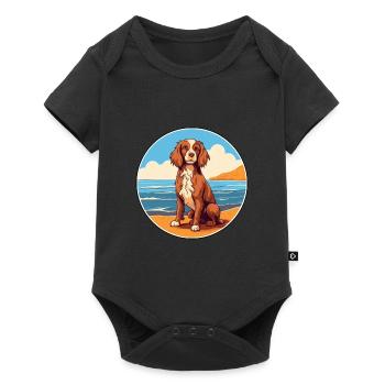 Norfolk Spaniel Dog Breed Cartoon Kawaii Clipart - Baby Premium short-sleeve bodysuit - black - Front