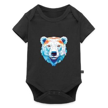 Polar Bear Colorful Watercolor Animal Illustration - Baby Premium short-sleeve bodysuit - black - Front