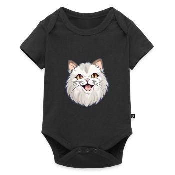 Ragamuffin chat dessin animé illustration à l’aquarelle - Body à manches courtes Premium Bébé - noir - Devant
