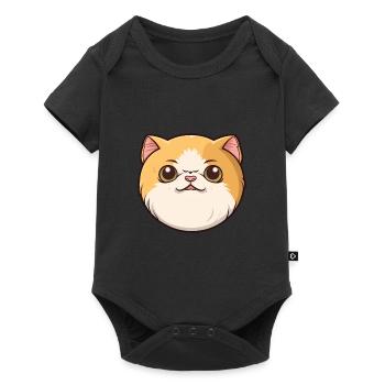 Exotic Shorthair Cat Cartoon Watercolor Clipart - Baby Premium short-sleeve bodysuit - black - Front