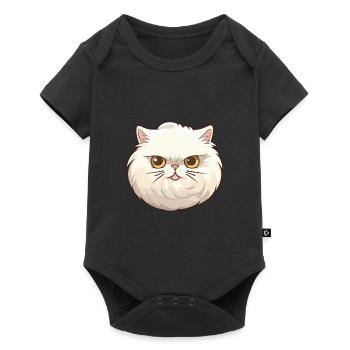 Colorpoint Persian Cat Cartoon Watercolor Clipart - Baby Premium short-sleeve bodysuit - black - Front