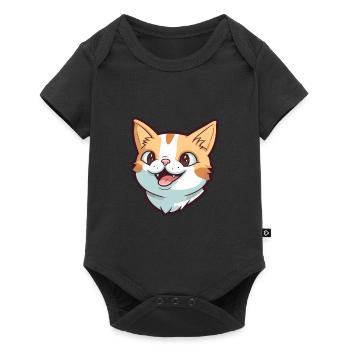 Brazilian Shorthair Cat Cartoon Watercolor Clipart - Baby Premium short-sleeve bodysuit - black - Front