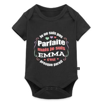EMMA PARFAITE - PRENOM EMMA - Body à manches courtes Premium Bébé - noir - Devant