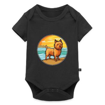 Norwich Terrier Hund Rasse Cartoon Kawaii Clipart - Baby Premium Kurzarmbody - Schwarz - Vorne