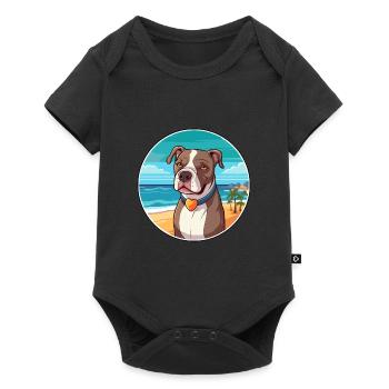 Pitbull Dog Breed Cartoon Kawaii Clipart Dog Pet - Baby Premium short-sleeve bodysuit - black - Front