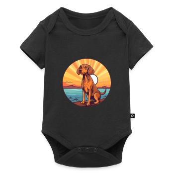 Polnisch Jagdhund Rasse Cartoon Kawaii Clipart - Baby Premium Kurzarmbody - Schwarz - Vorne