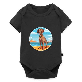 Plott Hund Rasse Cartoon Kawaii Clipart Hund - Baby Premium Kurzarmbody - Schwarz - Vorne