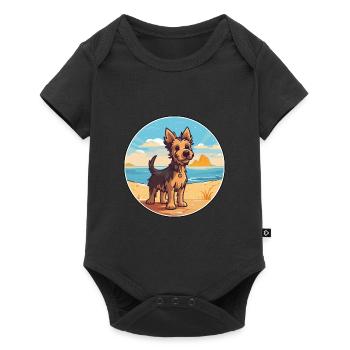 Ormskirk Terrier Hund Rasse Cartoon Kawaii Clipart - Baby Premium Kurzarmbody - Schwarz - Vorne