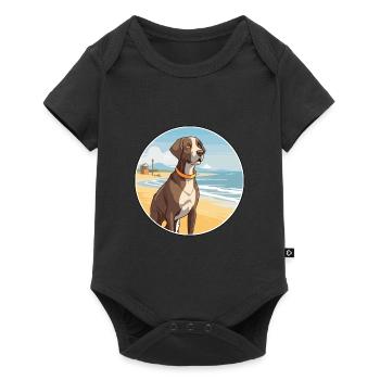 Pointer Dog Breed Cartoon Kawaii Clipart Dog Pet - Baby Premium short-sleeve bodysuit - black - Front