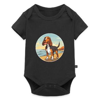 Poitevin Hound Dog Breed Cartoon Kawaii Clipart - Baby Premium short-sleeve bodysuit - black - Front