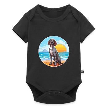 Portuguese Pointer Dog Breed Cartoon Kawaii Dog - Baby Premium short-sleeve bodysuit - black - Front