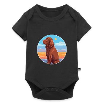 Sussex Spaniel Dog Breed Cartoon Kawaii Clipart - Baby Premium short-sleeve bodysuit - black - Front