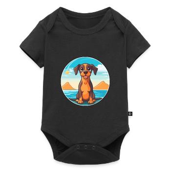 Ratonero Murciano chien race Cartoon Kawaii Clipart - Body à manches courtes Premium Bébé - noir - Devant