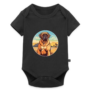 Transmontano Mastiff Race Chien Cartoon Kawaii Chien - Body à manches courtes Premium Bébé - noir - Devant