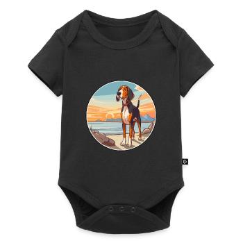 Treeing Walker Coonhound Dog Breed Cartoon Kawaii - Baby Premium short-sleeve bodysuit - black - Front