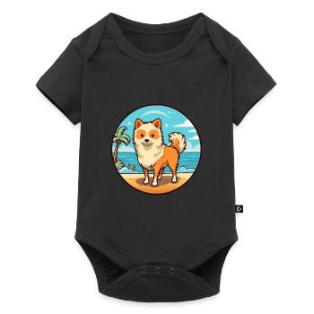 Jouet allemand Spitz chien race Cartoon Kawaii Clipart - Body à manches courtes Premium Bébé - noir - Devant