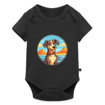 Saarlooswolfhond Hund Rasse Cartoon Kawaii Clipart - Baby Premium Kurzarmbody - Schwarz - Vorne