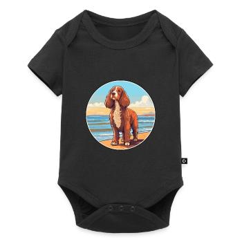 Russian Spaniel Dog Breed Cartoon Kawaii Clipart - Baby Premium short-sleeve bodysuit - black - Front