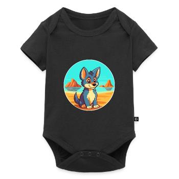 Tamaskan Dog Breed Cartoon Kawaii Clipart Dog Pet - Baby Premium short-sleeve bodysuit - black - Front