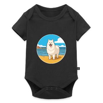 Samoyed Dog Breed Cartoon Kawaii Clipart Dog Pet - Baby Premium short-sleeve bodysuit - black - Front
