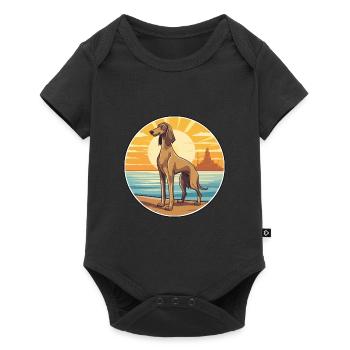 Saluki Dog Breed Cartoon Kawaii Clipart Watercolor - Baby Premium short-sleeve bodysuit - black - Front