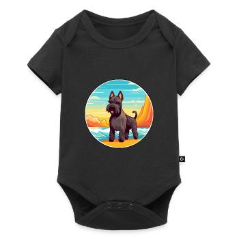 Scottish Terrier Dog Breed Cartoon Kawaii Clipart - Baby Premium short-sleeve bodysuit - black - Front