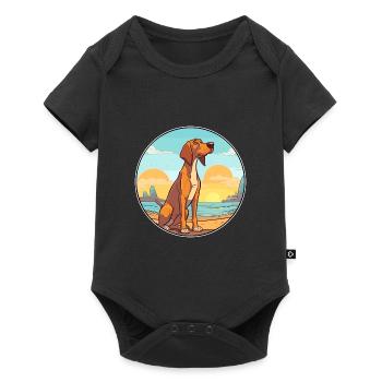 Smaland chien chien race dessin animé Kawaii Clipart chien - Body à manches courtes Premium Bébé - noir - Devant