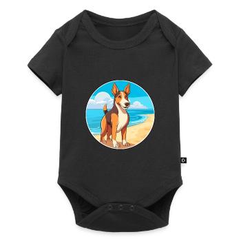 Smooth Collie Dog Breed Cartoon Kawaii Clipart Dog - Baby Premium short-sleeve bodysuit - black - Front