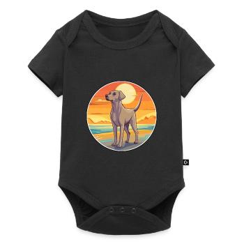 Sloughi Dog Breed Cartoon Kawaii Clipart Dog Pet - Baby Premium short-sleeve bodysuit - black - Front