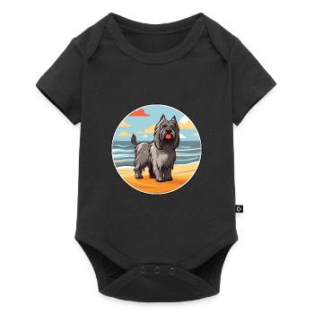 Skye Terrier chien race dessin animé Kawaii Clipart chien - Body à manches courtes Premium Bébé - noir - Devant